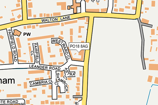 PO18 8AG map - OS OpenMap – Local (Ordnance Survey) PO18 8AG map - OS OpenMap – Local (Ordnance Survey)
