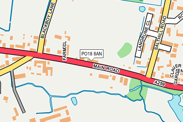 PO18 8AN map - OS OpenMap – Local (Ordnance Survey) PO18 8AN map - OS OpenMap – Local (Ordnance Survey)