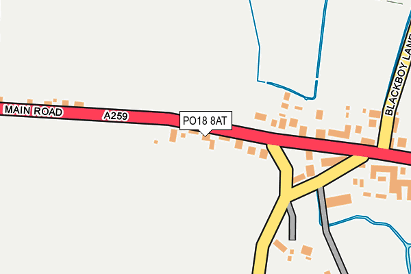 PO18 8AT map - OS OpenMap – Local (Ordnance Survey) PO18 8AT map - OS OpenMap – Local (Ordnance Survey)
