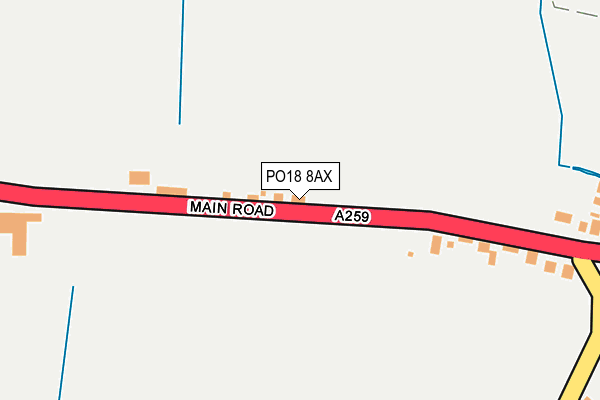 PO18 8AX map - OS OpenMap – Local (Ordnance Survey) PO18 8AX map - OS OpenMap – Local (Ordnance Survey)