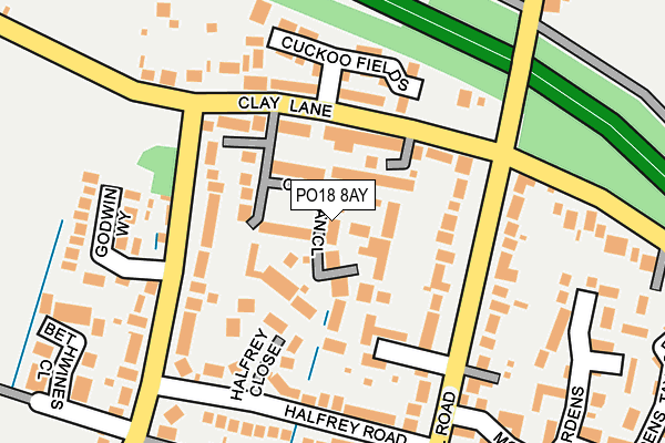 PO18 8AY map - OS OpenMap – Local (Ordnance Survey)
