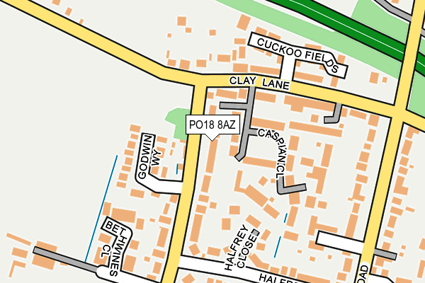 PO18 8AZ map - OS OpenMap – Local (Ordnance Survey) PO18 8AZ map - OS OpenMap – Local (Ordnance Survey)