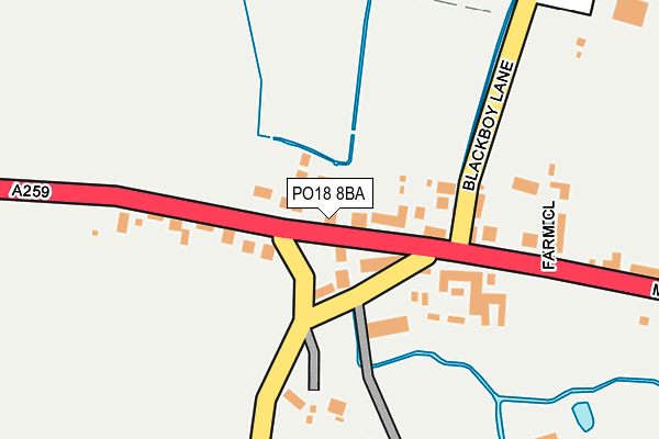 PO18 8BA map - OS OpenMap – Local (Ordnance Survey) PO18 8BA map - OS OpenMap – Local (Ordnance Survey)