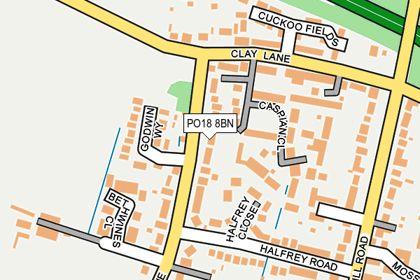 PO18 8BN map - OS OpenMap – Local (Ordnance Survey) PO18 8BN map - OS OpenMap – Local (Ordnance Survey)