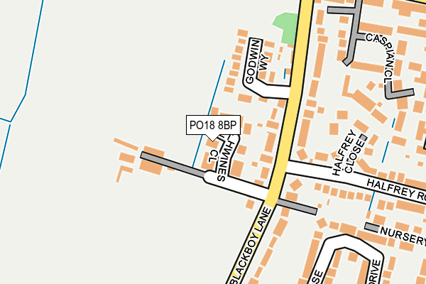 PO18 8BP map - OS OpenMap – Local (Ordnance Survey)