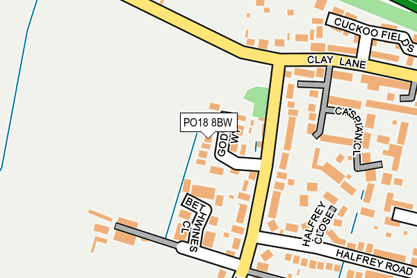 PO18 8BW map - OS OpenMap – Local (Ordnance Survey) PO18 8BW map - OS OpenMap – Local (Ordnance Survey)