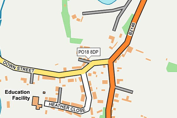 PO18 8DP map - OS OpenMap – Local (Ordnance Survey) PO18 8DP map - OS OpenMap – Local (Ordnance Survey)