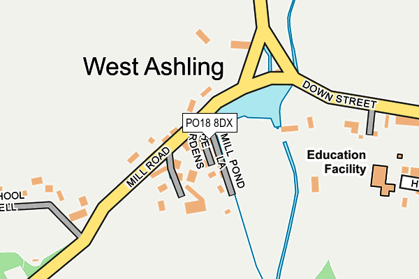 PO18 8DX map - OS OpenMap – Local (Ordnance Survey) PO18 8DX map - OS OpenMap – Local (Ordnance Survey)