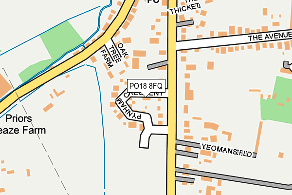 PO18 8FQ map - OS OpenMap – Local (Ordnance Survey) PO18 8FQ map - OS OpenMap – Local (Ordnance Survey)