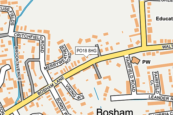 PO18 8HG map - OS OpenMap – Local (Ordnance Survey) PO18 8HG map - OS OpenMap – Local (Ordnance Survey)