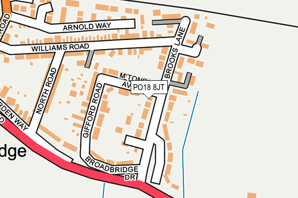 PO18 8JT map - OS OpenMap – Local (Ordnance Survey)