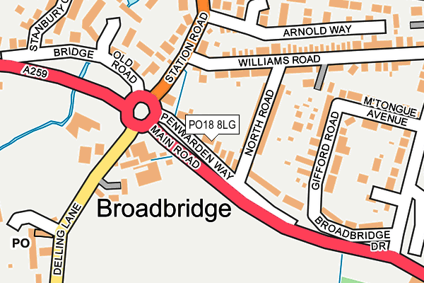 PO18 8LG map - OS OpenMap – Local (Ordnance Survey) PO18 8LG map - OS OpenMap – Local (Ordnance Survey)