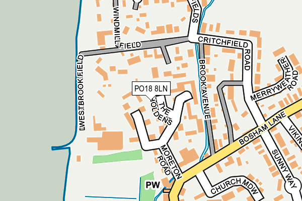 PO18 8LN map - OS OpenMap – Local (Ordnance Survey) PO18 8LN map - OS OpenMap – Local (Ordnance Survey)