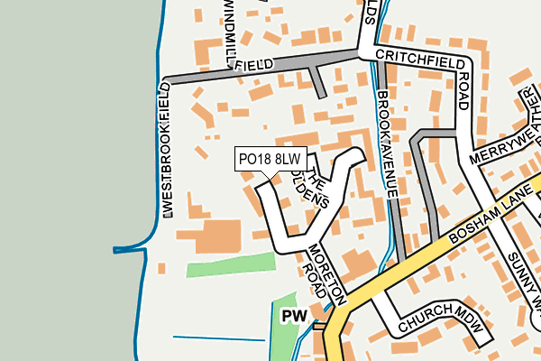 PO18 8LW map - OS OpenMap – Local (Ordnance Survey) PO18 8LW map - OS OpenMap – Local (Ordnance Survey)