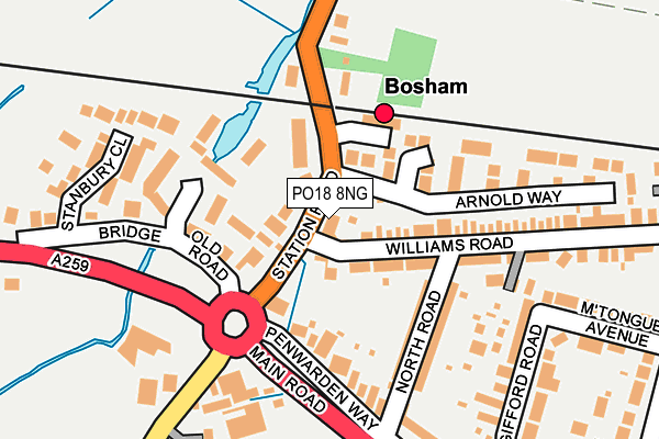 PO18 8NG map - OS OpenMap – Local (Ordnance Survey) PO18 8NG map - OS OpenMap – Local (Ordnance Survey)
