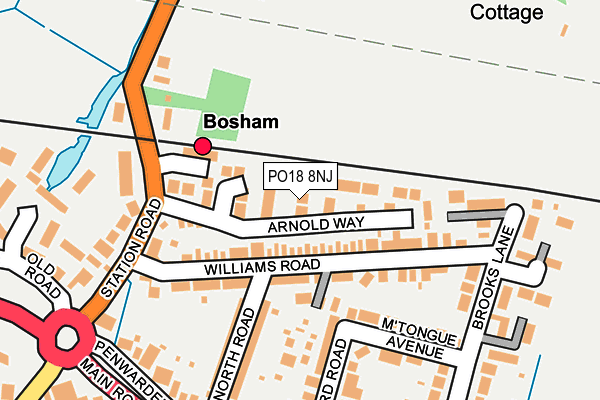 PO18 8NJ map - OS OpenMap – Local (Ordnance Survey) PO18 8NJ map - OS OpenMap – Local (Ordnance Survey)
