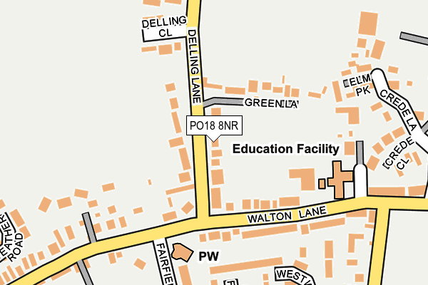 PO18 8NR map - OS OpenMap – Local (Ordnance Survey) PO18 8NR map - OS OpenMap – Local (Ordnance Survey)