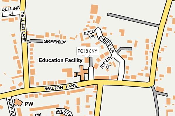 PO18 8NY map - OS OpenMap – Local (Ordnance Survey) PO18 8NY map - OS OpenMap – Local (Ordnance Survey)