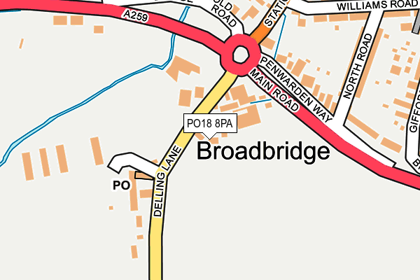PO18 8PA map - OS OpenMap – Local (Ordnance Survey) PO18 8PA map - OS OpenMap – Local (Ordnance Survey)