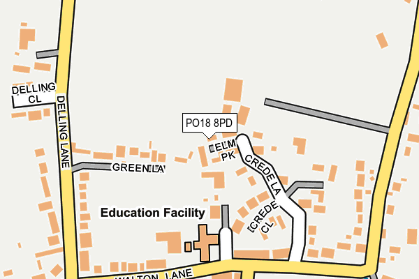 PO18 8PD map - OS OpenMap – Local (Ordnance Survey) PO18 8PD map - OS OpenMap – Local (Ordnance Survey)