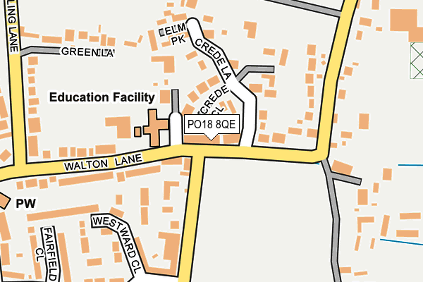 PO18 8QE map - OS OpenMap – Local (Ordnance Survey) PO18 8QE map - OS OpenMap – Local (Ordnance Survey)