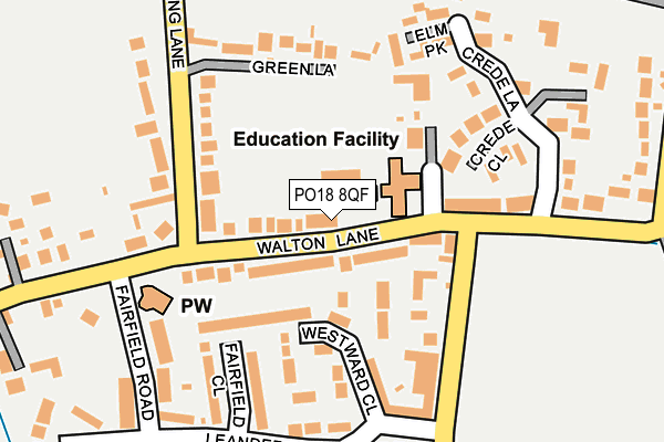 PO18 8QF map - OS OpenMap – Local (Ordnance Survey) PO18 8QF map - OS OpenMap – Local (Ordnance Survey)