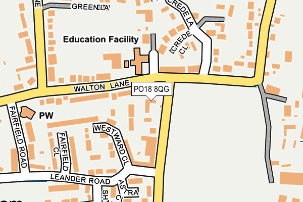 PO18 8QG map - OS OpenMap – Local (Ordnance Survey) PO18 8QG map - OS OpenMap – Local (Ordnance Survey)