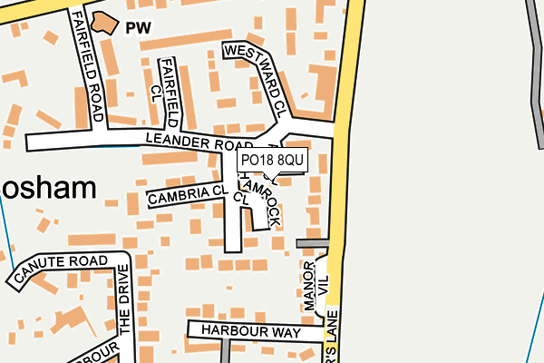 PO18 8QU map - OS OpenMap – Local (Ordnance Survey) PO18 8QU map - OS OpenMap – Local (Ordnance Survey)