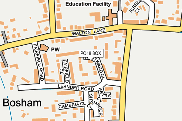 PO18 8QX map - OS OpenMap – Local (Ordnance Survey) PO18 8QX map - OS OpenMap – Local (Ordnance Survey)