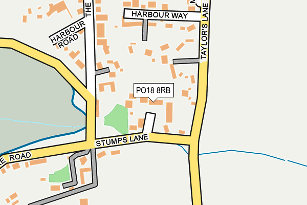 PO18 8RB map - OS OpenMap – Local (Ordnance Survey) PO18 8RB map - OS OpenMap – Local (Ordnance Survey)