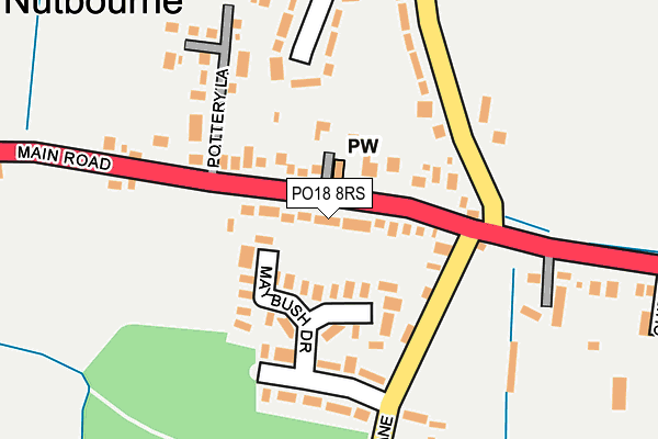 PO18 8RS map - OS OpenMap – Local (Ordnance Survey) PO18 8RS map - OS OpenMap – Local (Ordnance Survey)