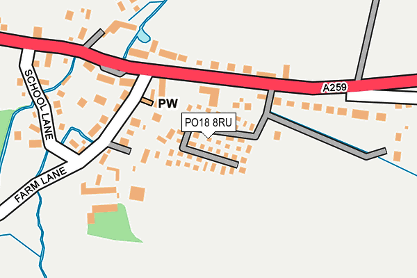 PO18 8RU map - OS OpenMap – Local (Ordnance Survey)