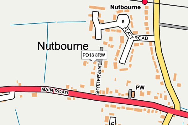 PO18 8RW map - OS OpenMap – Local (Ordnance Survey) PO18 8RW map - OS OpenMap – Local (Ordnance Survey)