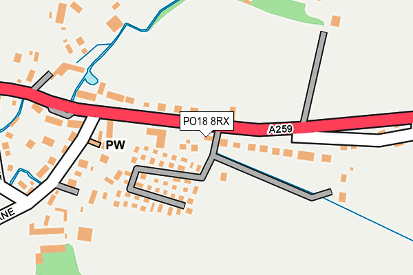 PO18 8RX map - OS OpenMap – Local (Ordnance Survey) PO18 8RX map - OS OpenMap – Local (Ordnance Survey)