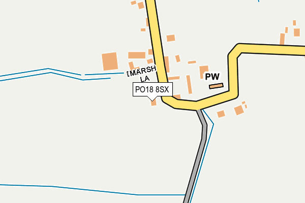 PO18 8SX map - OS OpenMap – Local (Ordnance Survey) PO18 8SX map - OS OpenMap – Local (Ordnance Survey)