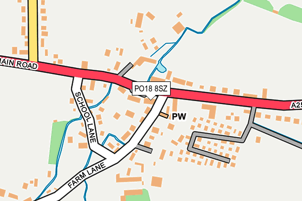PO18 8SZ map - OS OpenMap – Local (Ordnance Survey) PO18 8SZ map - OS OpenMap – Local (Ordnance Survey)