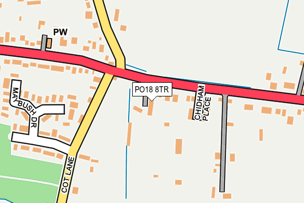PO18 8TR map - OS OpenMap – Local (Ordnance Survey) PO18 8TR map - OS OpenMap – Local (Ordnance Survey)