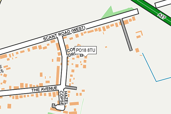 PO18 8TU map - OS OpenMap – Local (Ordnance Survey)