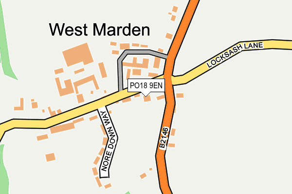 PO18 9EN map - OS OpenMap – Local (Ordnance Survey) PO18 9EN map - OS OpenMap – Local (Ordnance Survey)