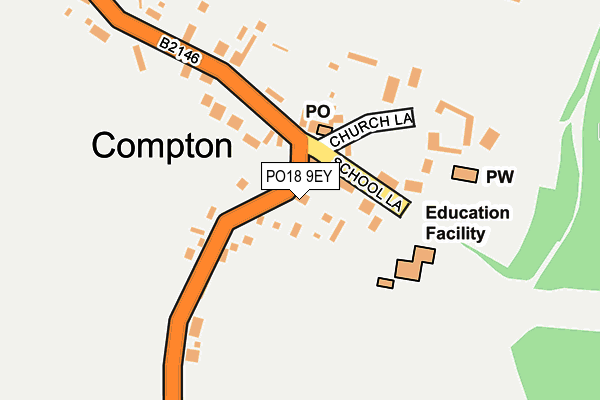 PO18 9EY map - OS OpenMap – Local (Ordnance Survey) PO18 9EY map - OS OpenMap – Local (Ordnance Survey)