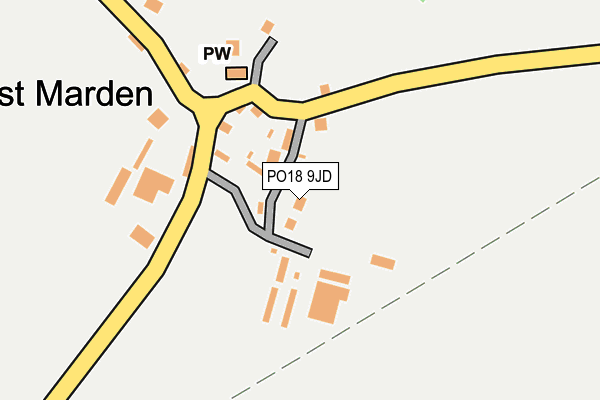PO18 9JD map - OS OpenMap – Local (Ordnance Survey) PO18 9JD map - OS OpenMap – Local (Ordnance Survey)