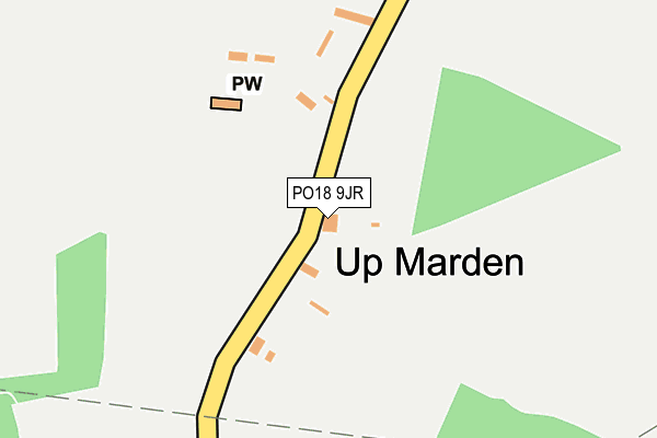 PO18 9JR map - OS OpenMap – Local (Ordnance Survey) PO18 9JR map - OS OpenMap – Local (Ordnance Survey)