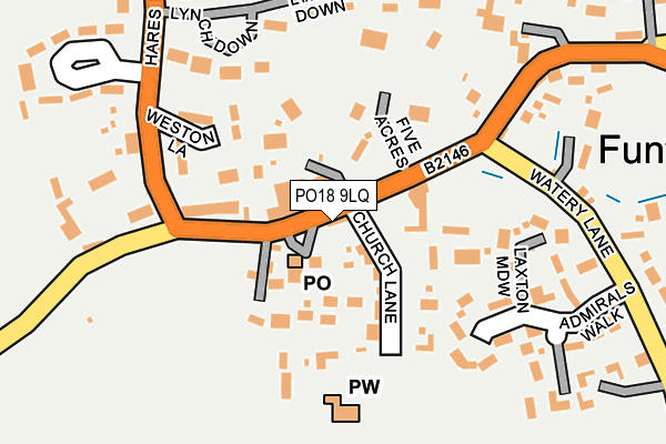PO18 9LQ map - OS OpenMap – Local (Ordnance Survey) PO18 9LQ map - OS OpenMap – Local (Ordnance Survey)