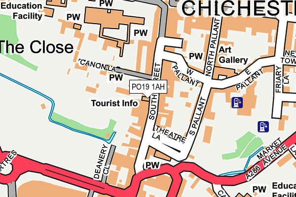 PO19 1AH map - OS OpenMap – Local (Ordnance Survey) PO19 1AH map - OS OpenMap – Local (Ordnance Survey)