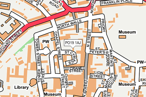 PO19 1AJ map - OS OpenMap – Local (Ordnance Survey) PO19 1AJ map - OS OpenMap – Local (Ordnance Survey)