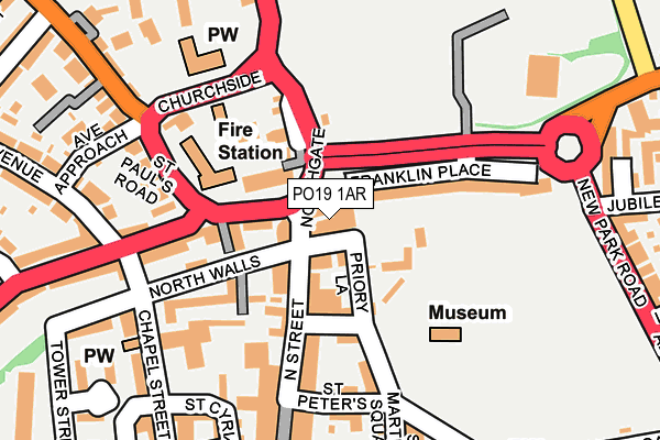 PO19 1AR map - OS OpenMap – Local (Ordnance Survey) PO19 1AR map - OS OpenMap – Local (Ordnance Survey)