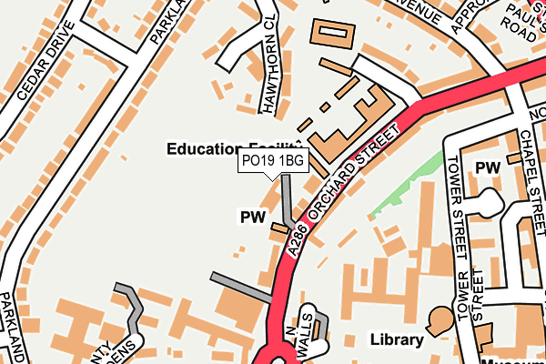 PO19 1BG map - OS OpenMap – Local (Ordnance Survey) PO19 1BG map - OS OpenMap – Local (Ordnance Survey)