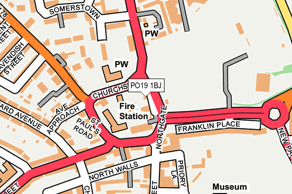 PO19 1BJ map - OS OpenMap – Local (Ordnance Survey) PO19 1BJ map - OS OpenMap – Local (Ordnance Survey)