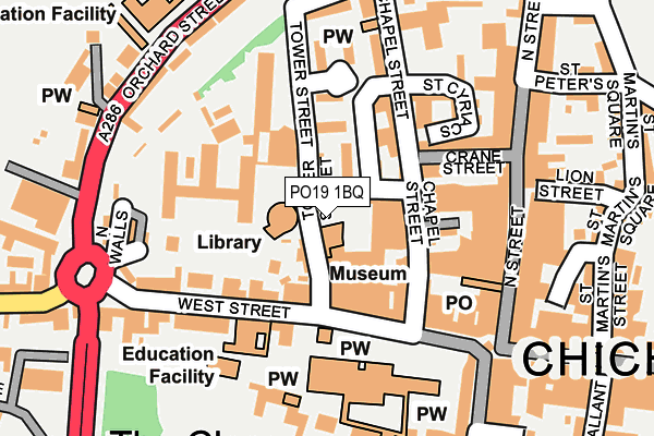 PO19 1BQ map - OS OpenMap – Local (Ordnance Survey) PO19 1BQ map - OS OpenMap – Local (Ordnance Survey)