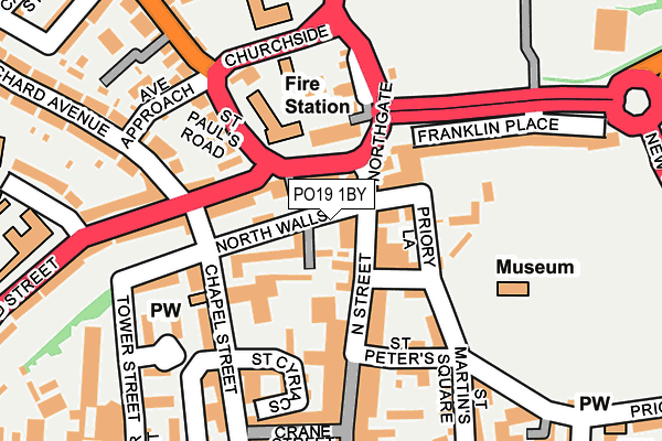 PO19 1BY map - OS OpenMap – Local (Ordnance Survey) PO19 1BY map - OS OpenMap – Local (Ordnance Survey)
